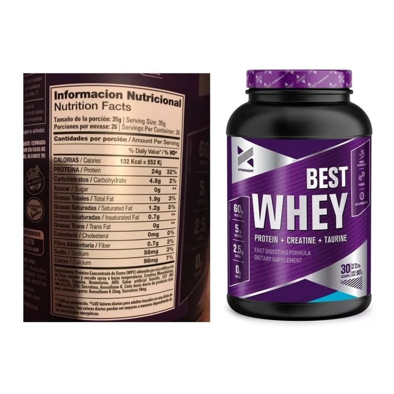 Información nutricional de la Best Protein de Xtrenght Nutrition
