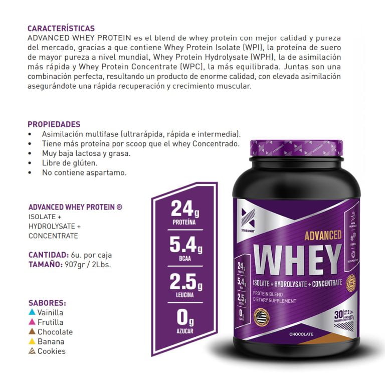 Advanced Whey de Xtrenght Nutrition, información del producto