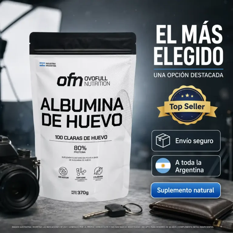 Ovofull 370 g claras de huevo, doypack de albumina en polvo