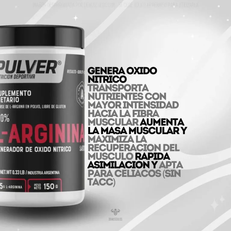 Arginina de Pulver 150 g, marca argentina Pulver