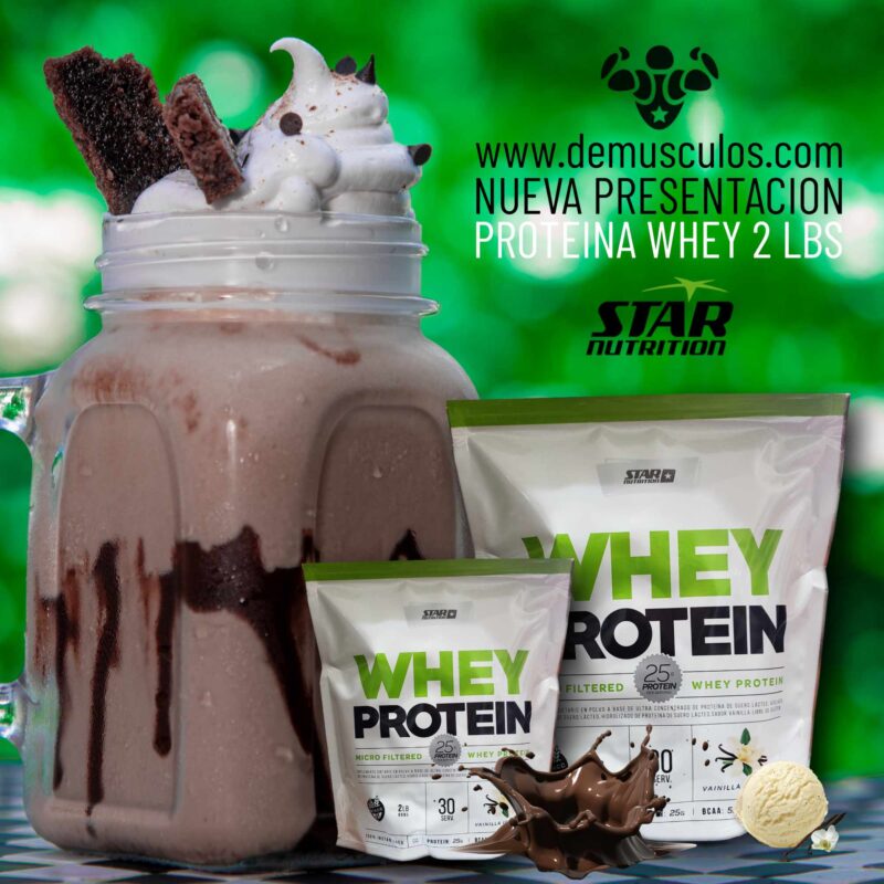 Banner Información nutricional de Whey Protein 2 lbs Star Nutrition