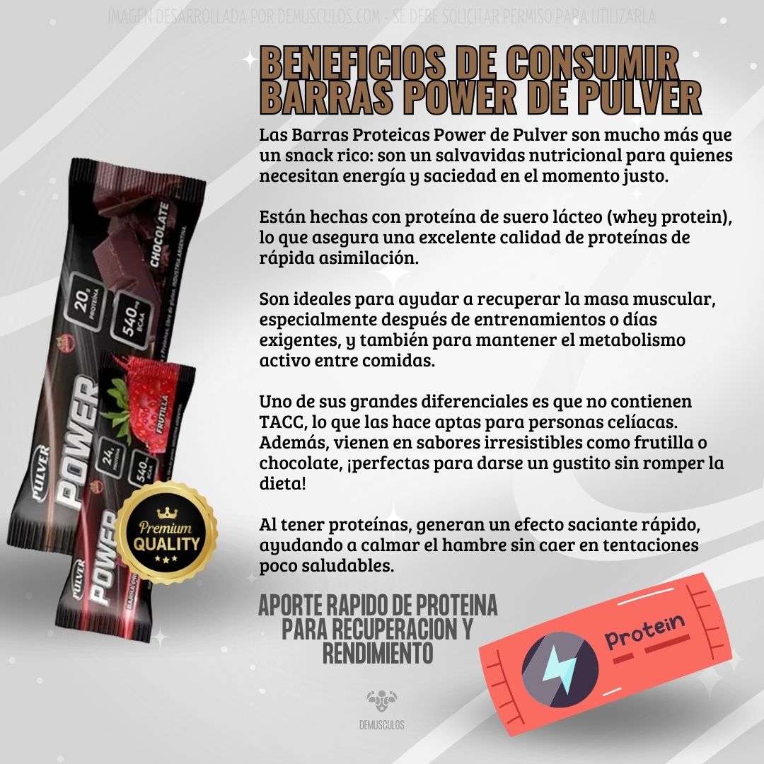 Algunos beneficio de las barras de proteína Pulver