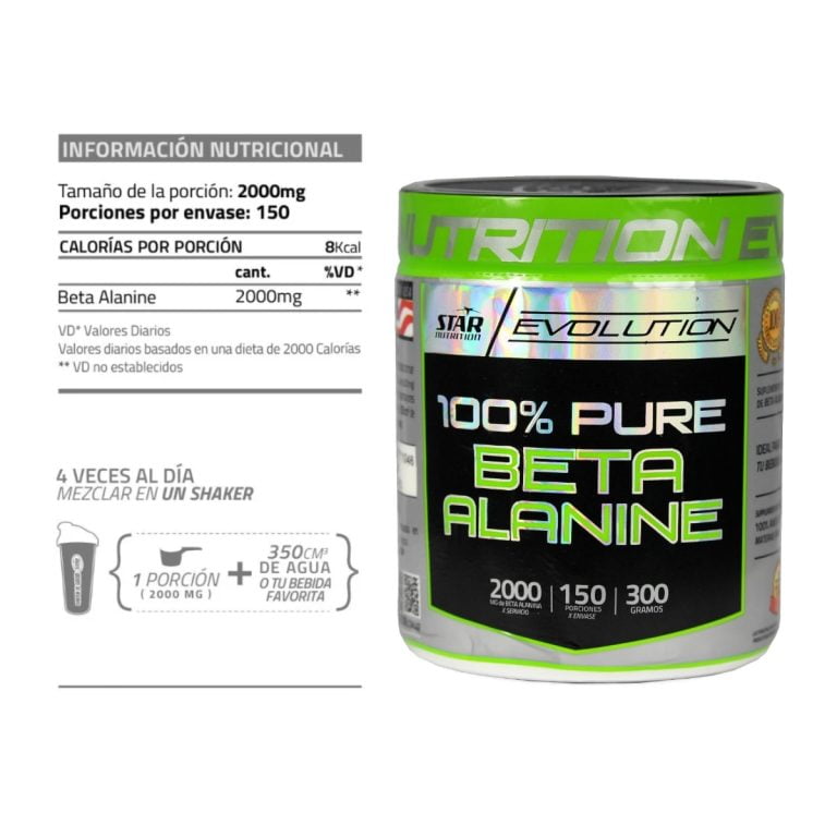 Beta Alanina de Star Nutrition, detalle del envase