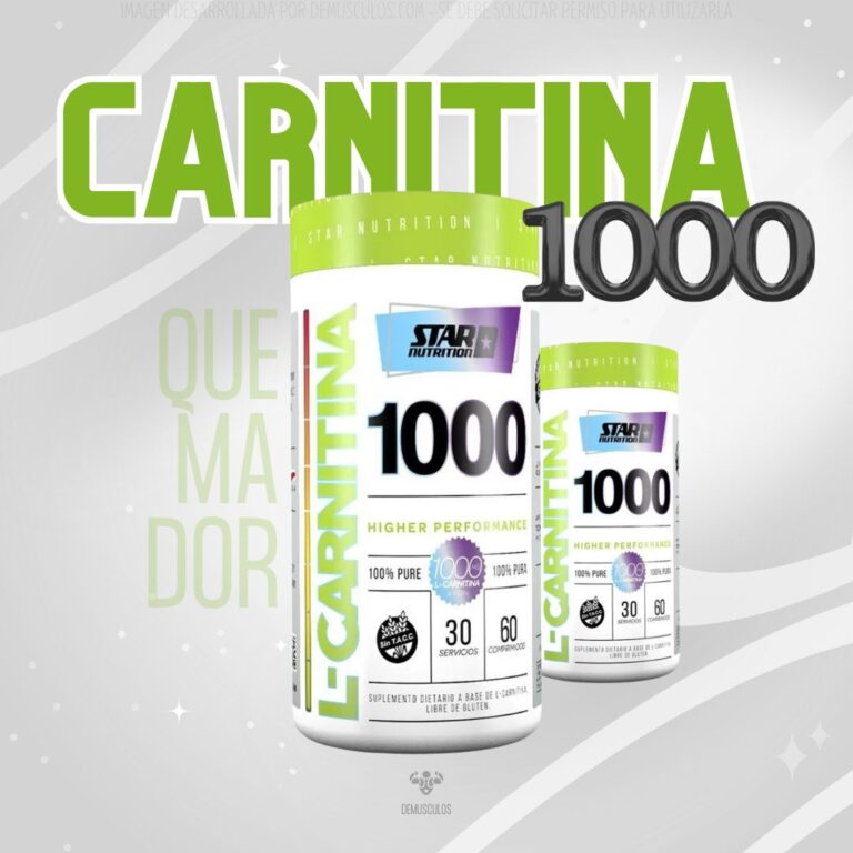L-Carnitina 1000 Star Nutrition, presentación en cápsulas de 1000 mg