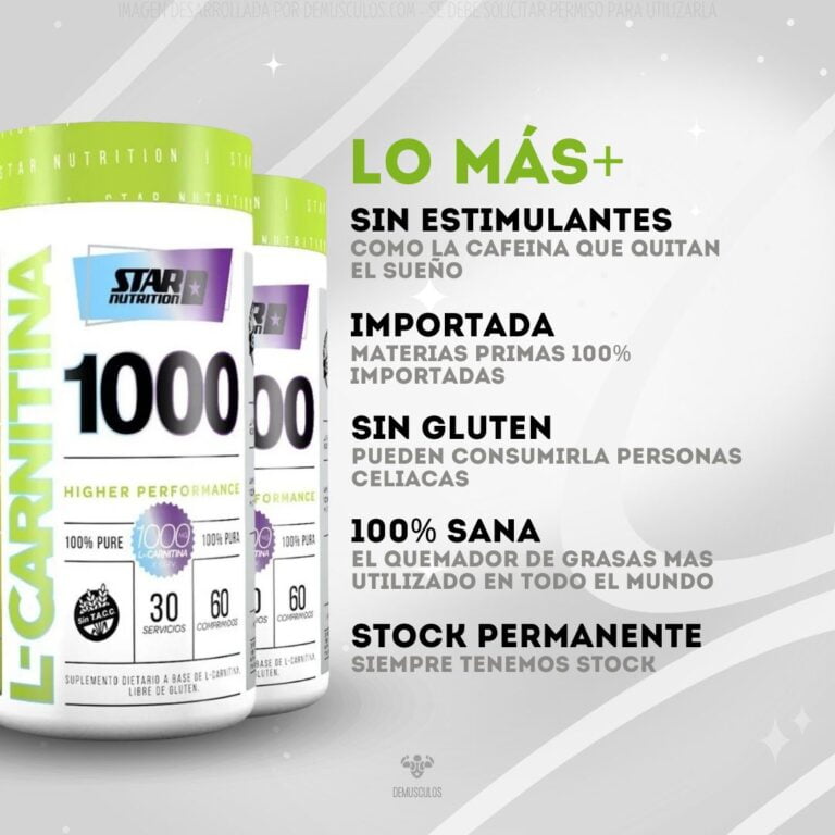 L-Carnitina 1000 de Star Nutrition, datos del producto