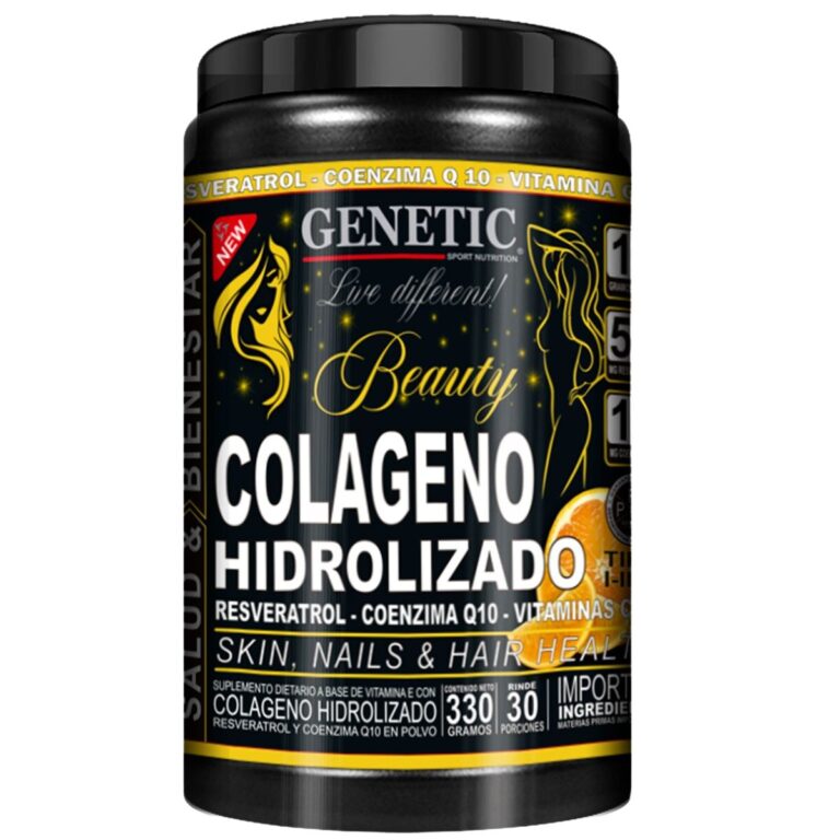 Colageno Hidrolizado de Genetic Sport en polvo, envase de 330 gramos
