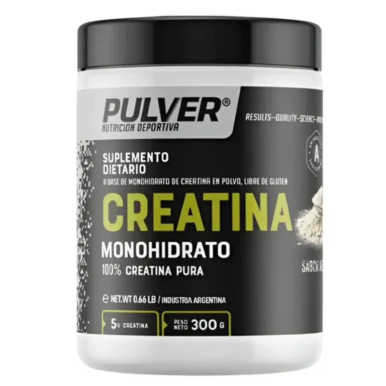 Creatina 300 g de Pulver Sin TACC, envase