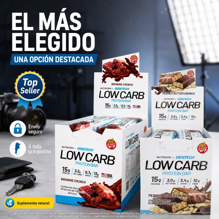 Barras Low Carb de Gentech x 10 barritas, pack completo