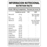 Información nutricional. Man de Genetic Sport x 120