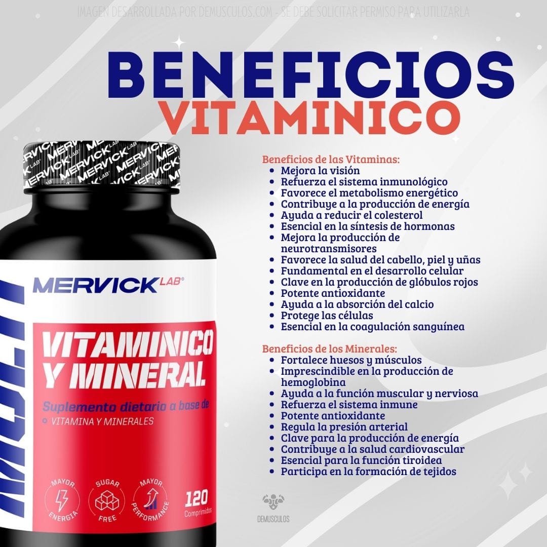 Multi Vitamínico y Minerales de Mervick Lab x 120