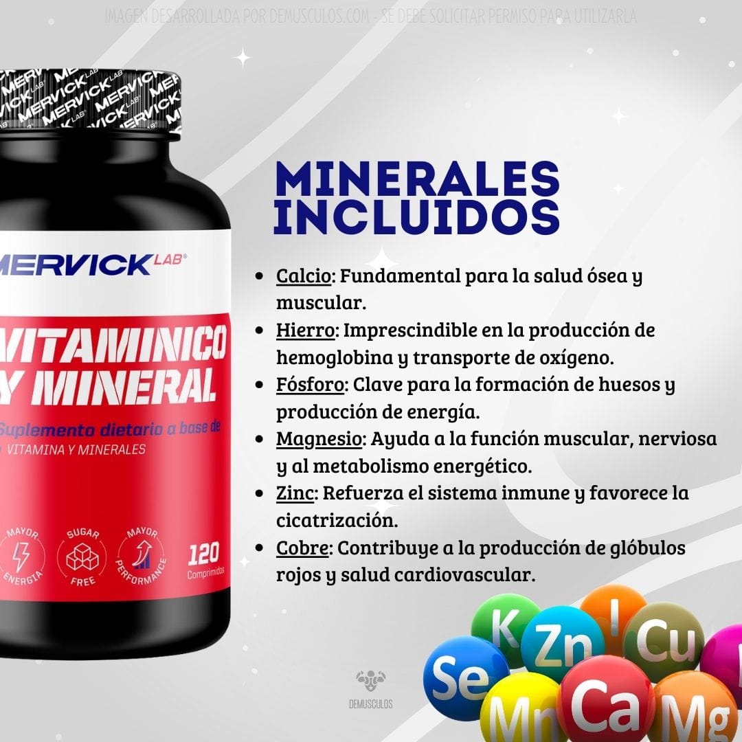 Multi Vitamínico y Minerales de Mervick Lab x 120