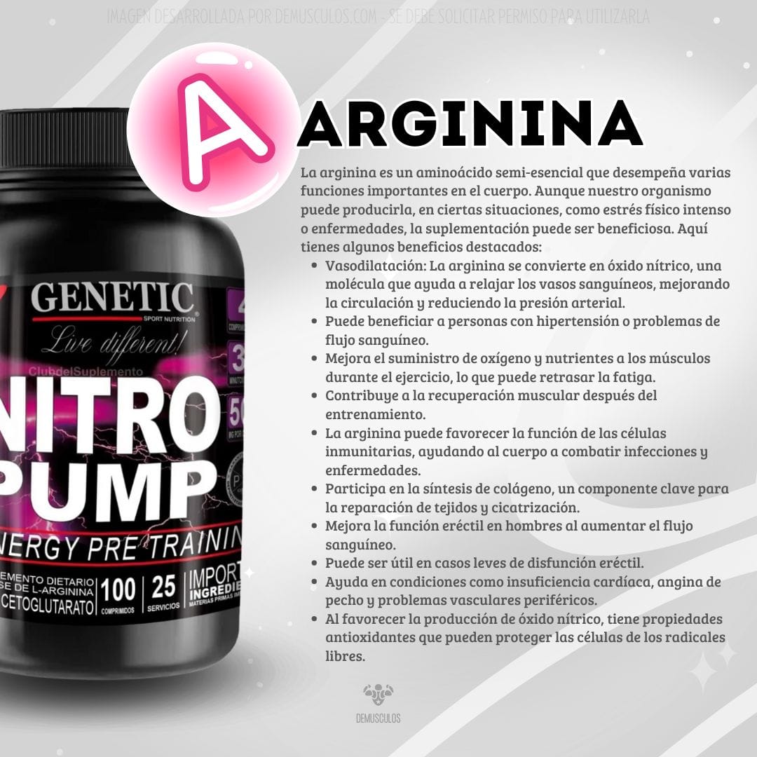 Arginina Nitro Pump de Genetic