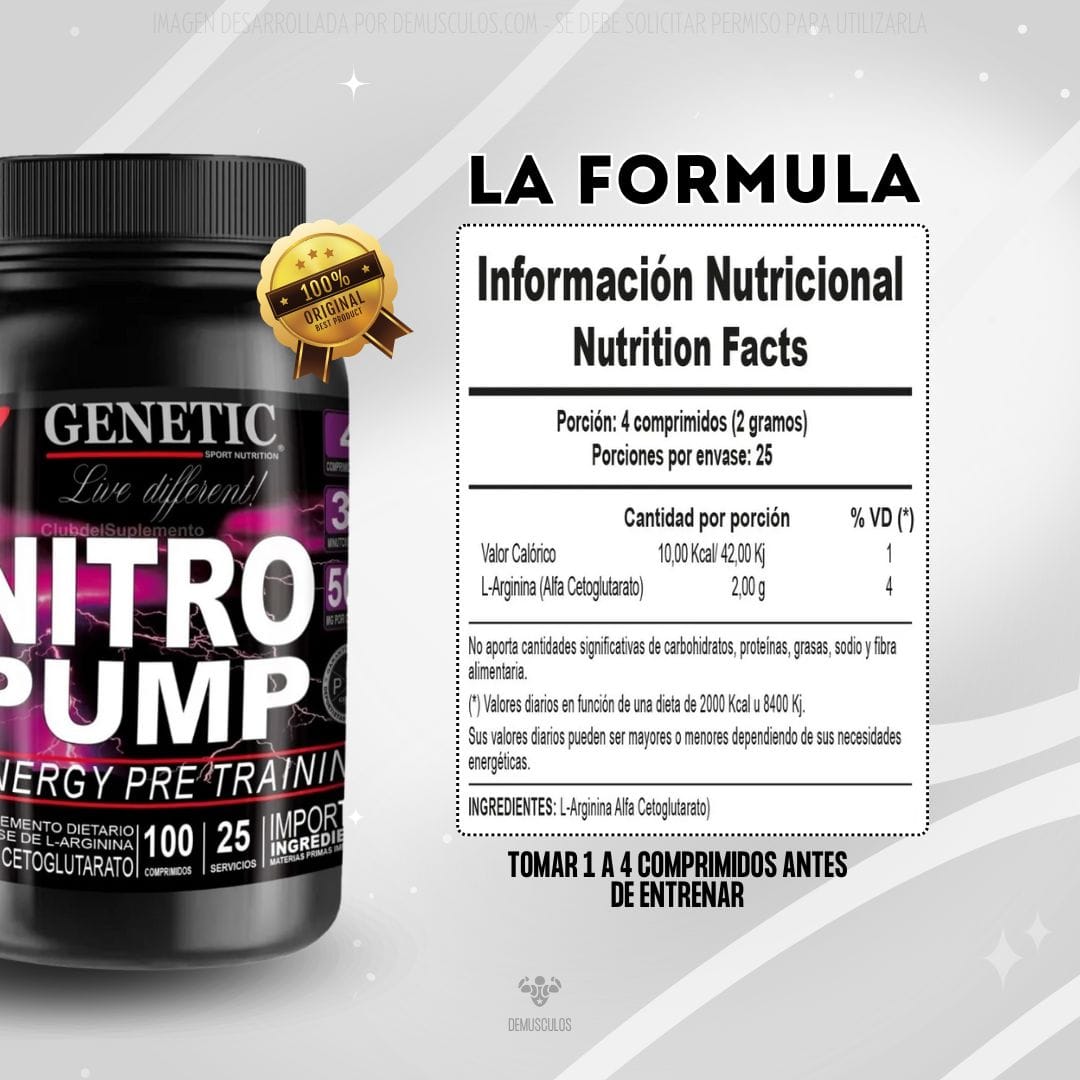 Arginina Nitro Pump de Genetic