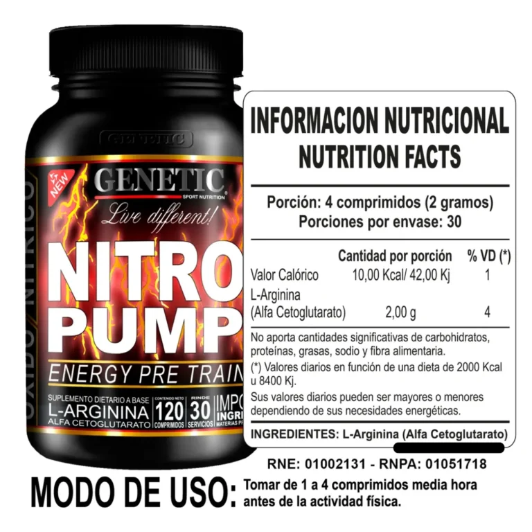 Información de Nitro Pump de Genetic Sport Nutrition