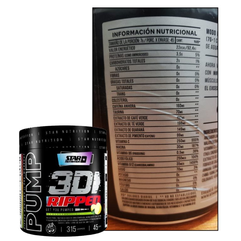 Informacion de Pump 3D Ripped de Star Nutrition