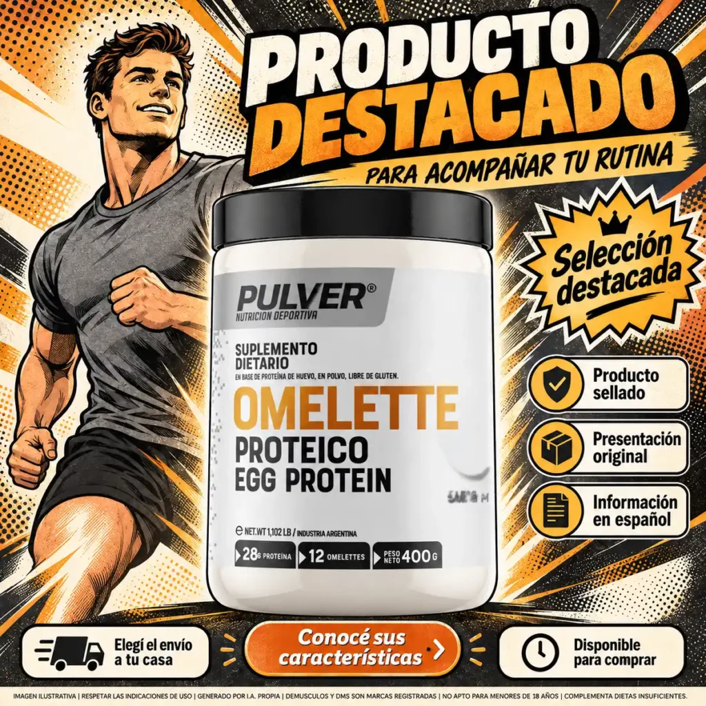 Omelette proteico de Pulver, se prepara con agua