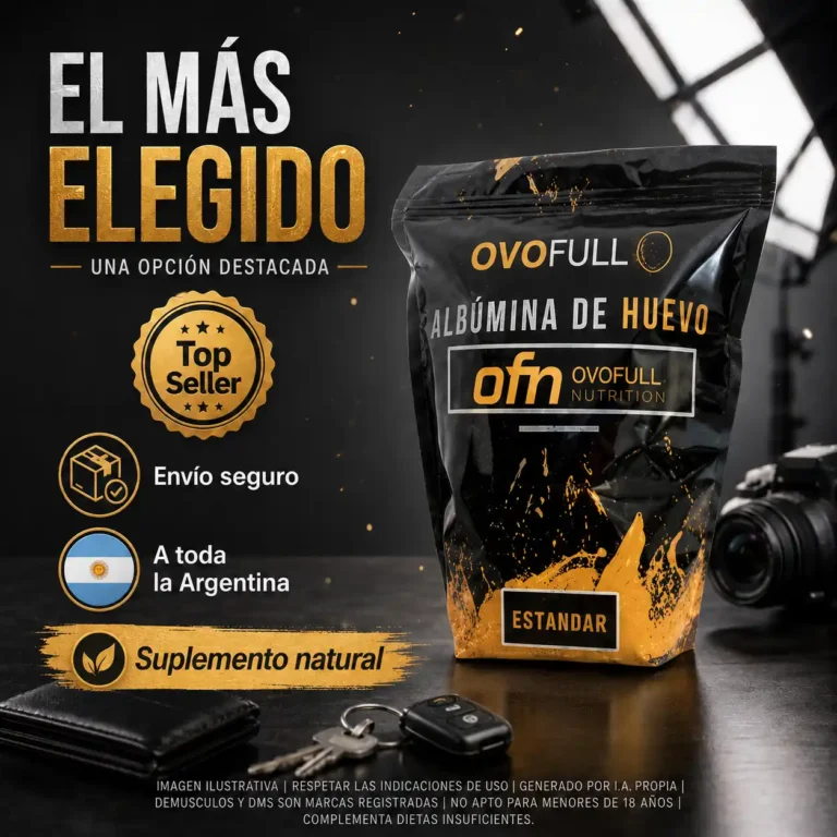 Proteina de Huevo Ovofull 1 kg, envase de albumina en polvo