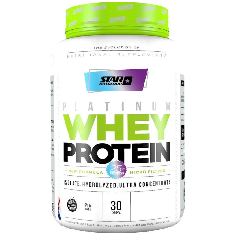 Platinum Whey 2 lbs de Star Nutrition, pote