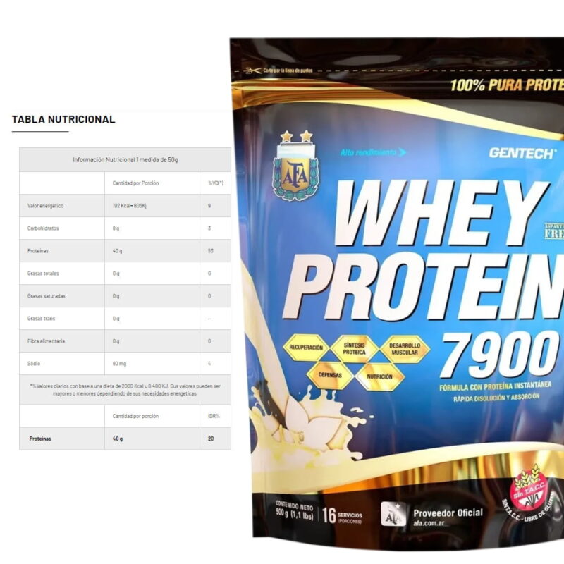Afa 7900 de 1 kg Whey Protein Gentech - Imagen 2