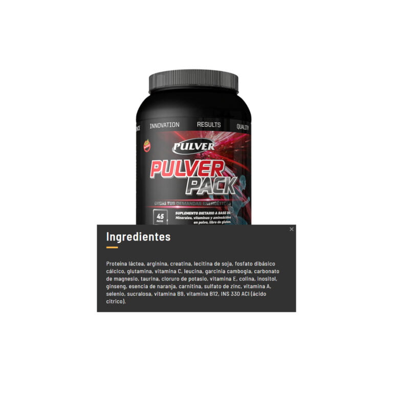 Pulver Pack, informacion del producto
