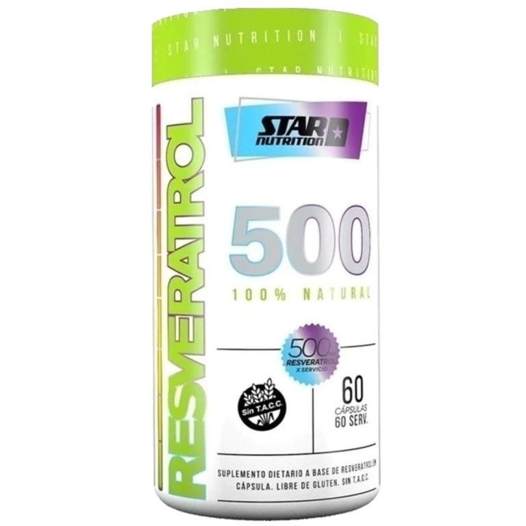 Resveratrol de Star Nutrition x 60 capsulas, envase del producto
