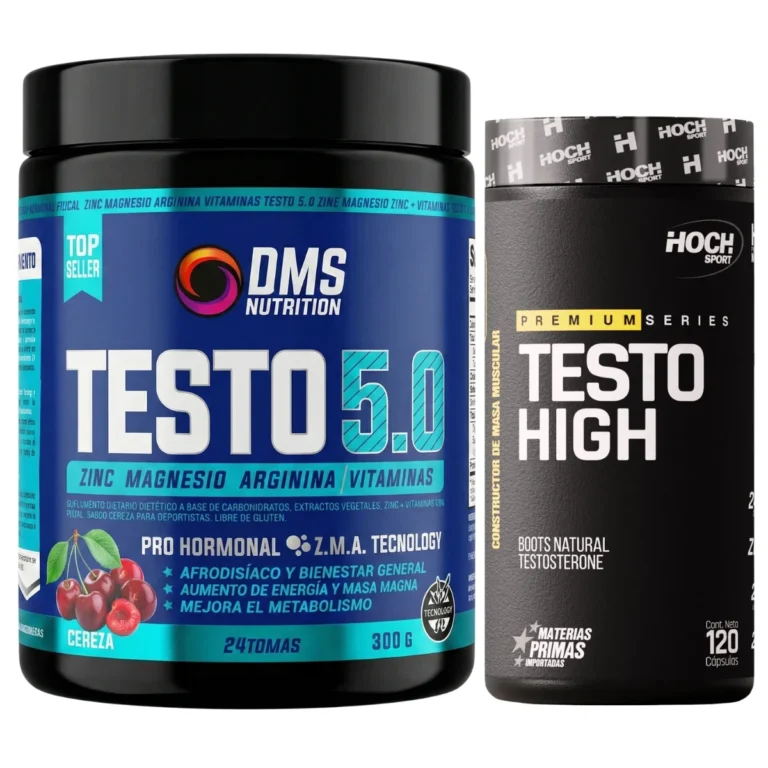 Combo Testo 5.0 de DMS Nutrition y Testo High de Hoch Sport