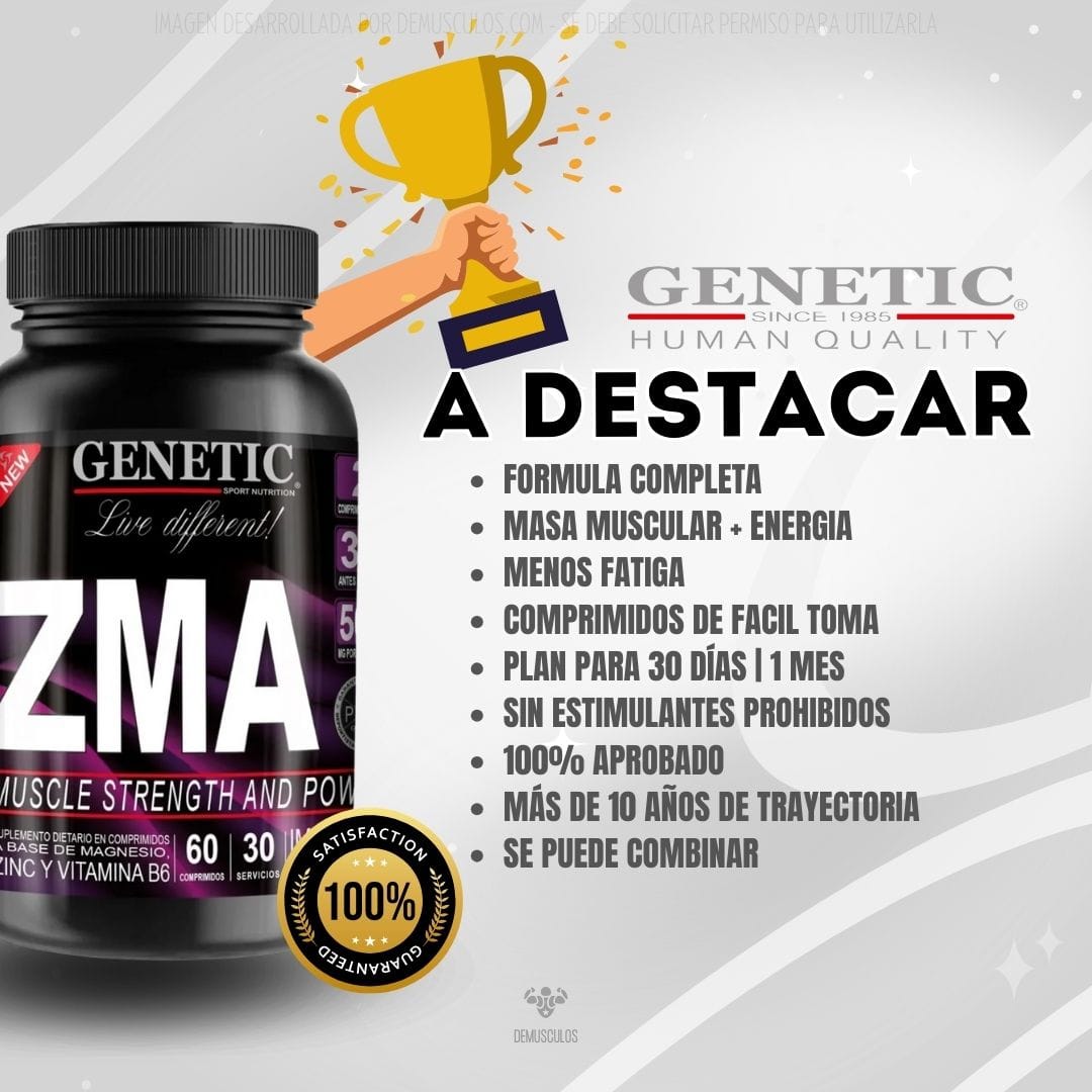 ZMA x60 de Genetic: Datos más destacados