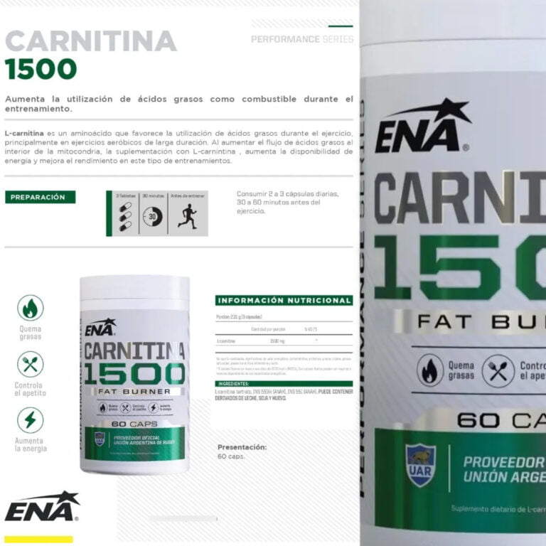 Información nutricional de la Carnitina 1500 de ENA Sport