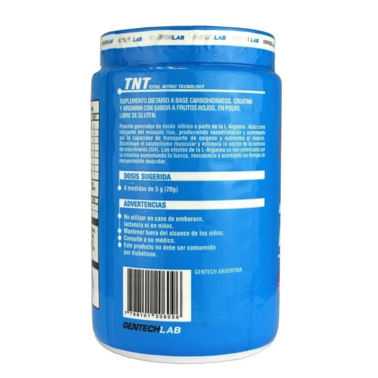 Informacion nutricional de TNT de Gentech