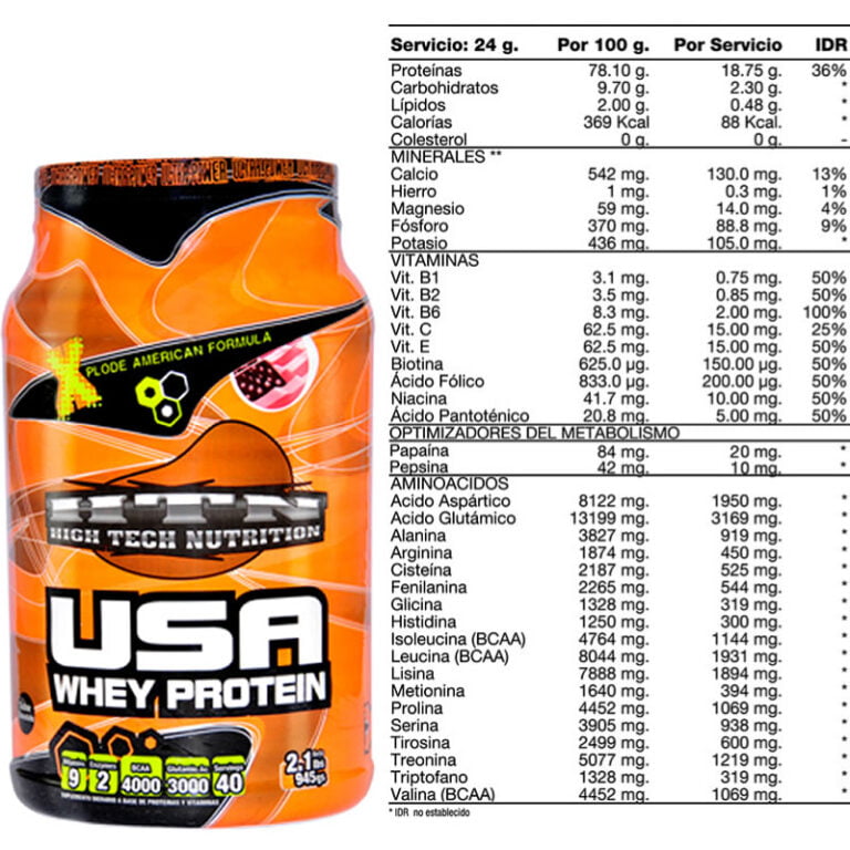 Usa Whey Protein de HTN, información del producto
