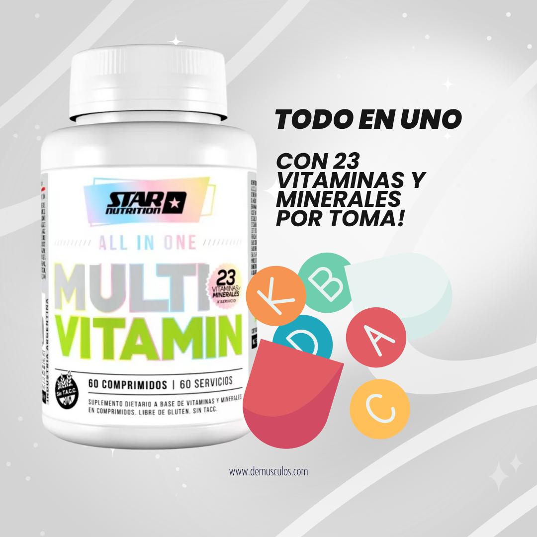 Vitaminas y Minerales de Star Nutrition Vitaminas y Minerales de Star Nutrition. 23 vitaminas y minerales por toma.