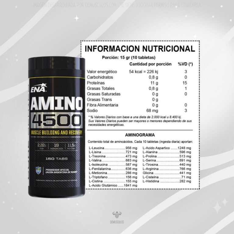 Información nutricional de Amino 4500 ENA Sport