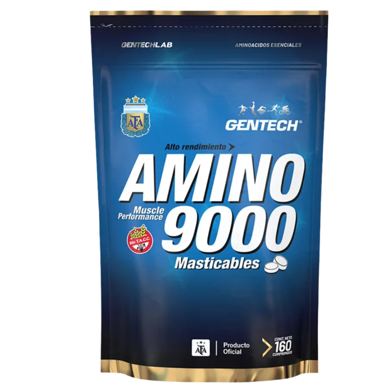 Amino 9000 Masticable de Gentech, envase de 160 tabletas