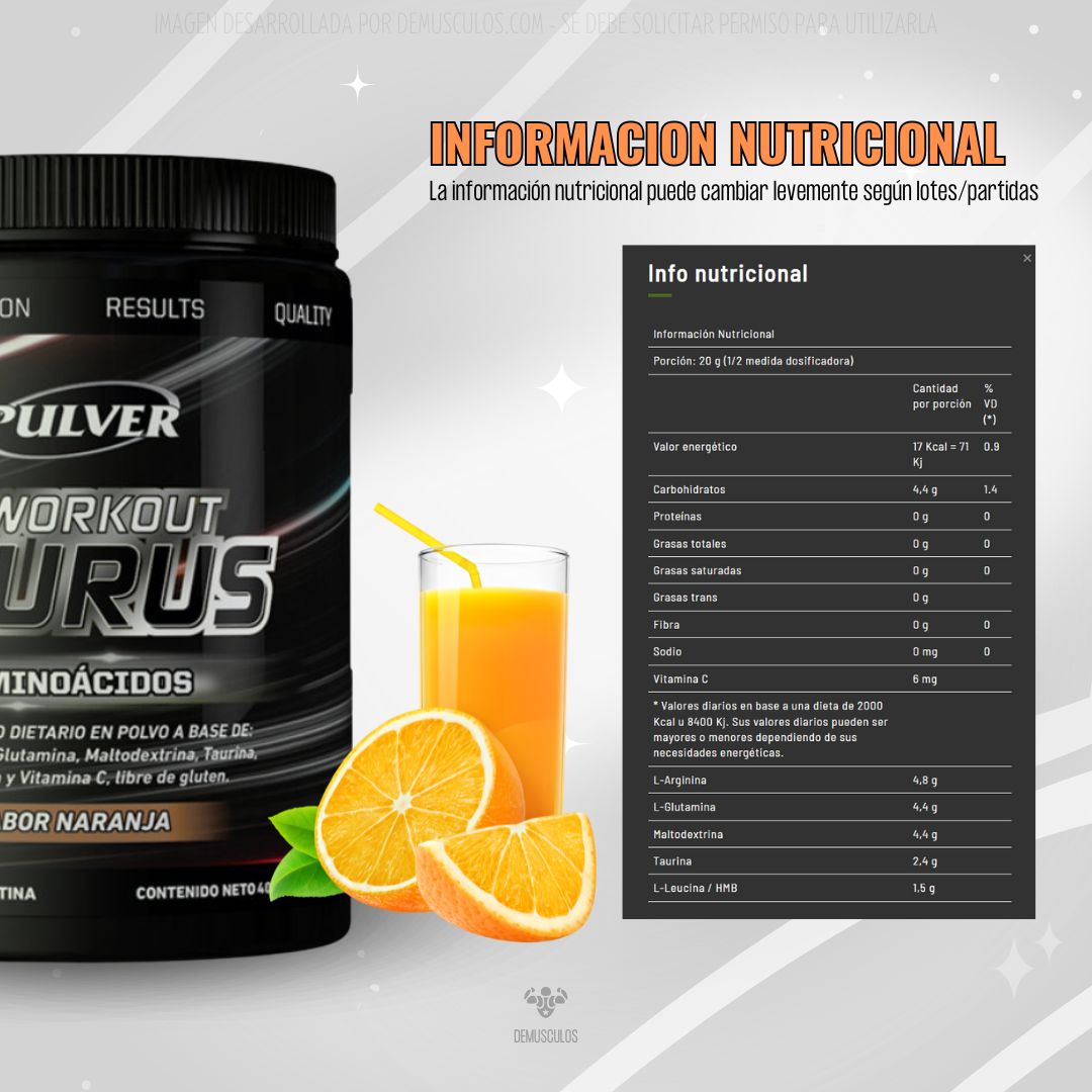 Taurus 400 grs de Pulver - Pre Workout