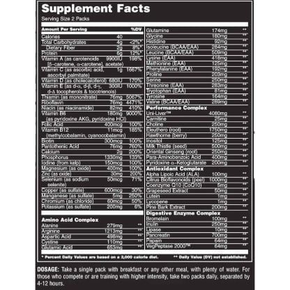 Animal Pak de Universal x 44 packs