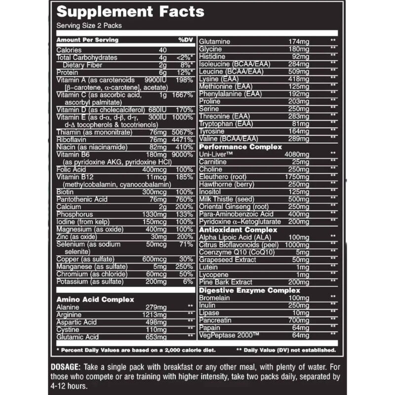 Animal Pak de Universal x 44 packs