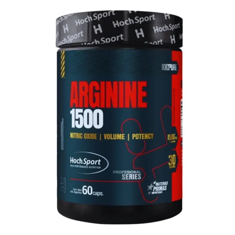 Arginina 1500 de Hoch Sport, frasco de 60 cápsulas