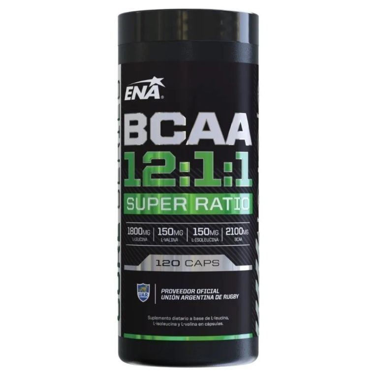 BCAA 12:1:1 de ENA Sport, envase de 120 cápsulas