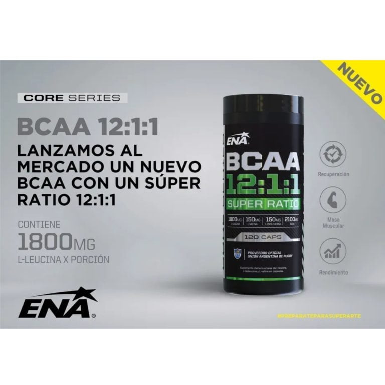 BCAA 12:1:1 de ENA Sport, formato cápsula práctico