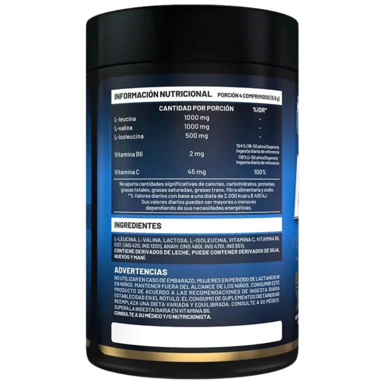 Envase de BCAA 4000 de Gentech x 120 comprimidos