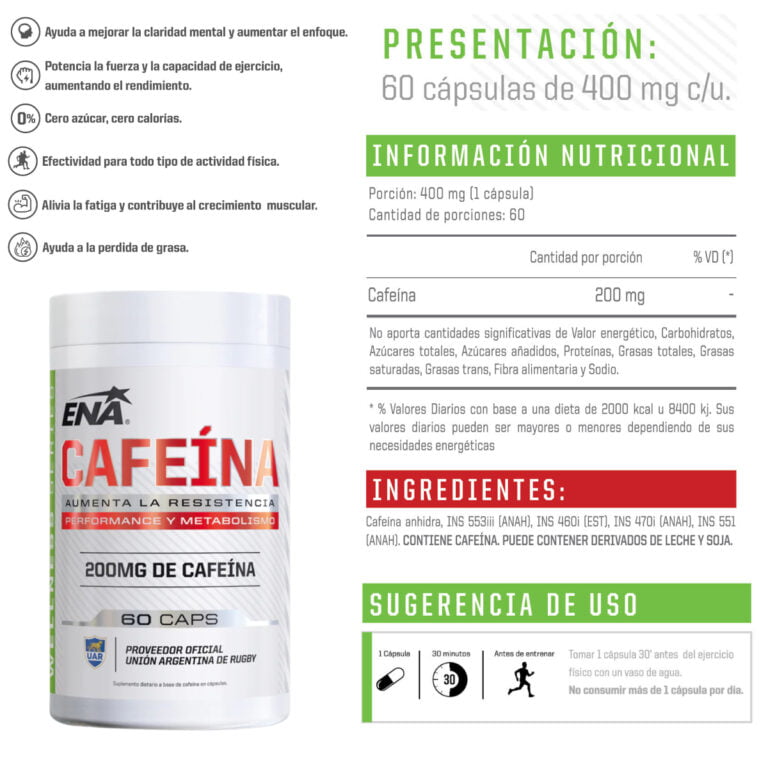 Información de la Cafeína de ENA Sport