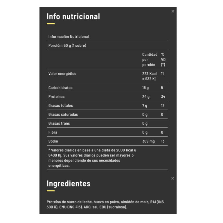 Protein Pancake de Pulver, información del producto