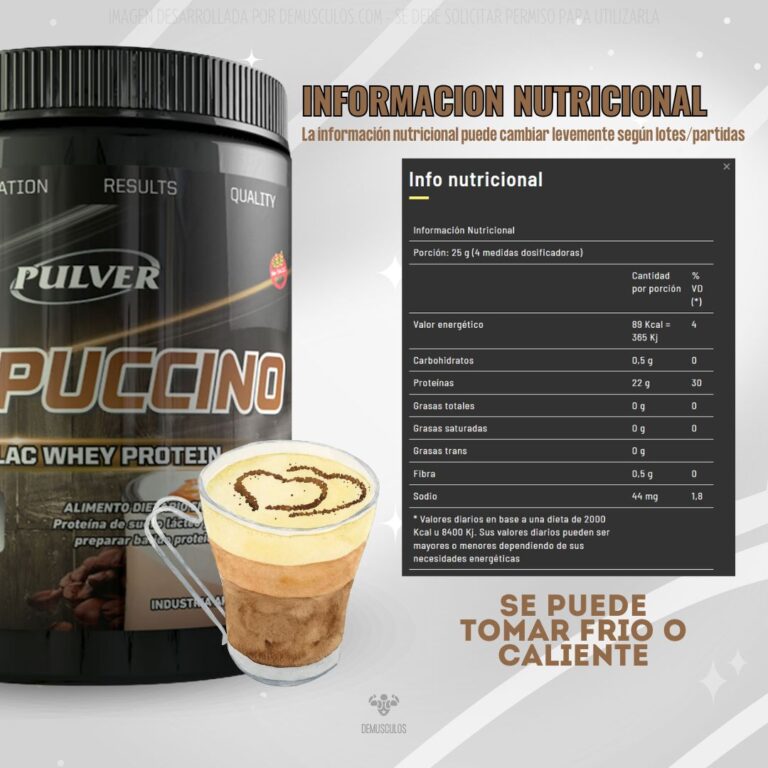 Informacion nutricional del Cappuccino de Pulver 400 g