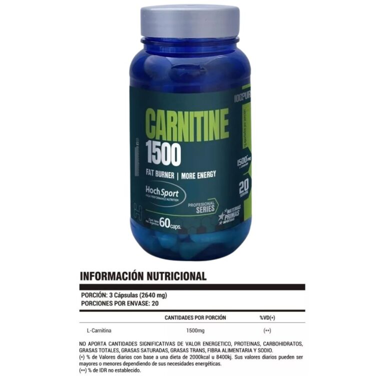 Información nutricional de la L-Carnitina 1500 de Hoch Sport