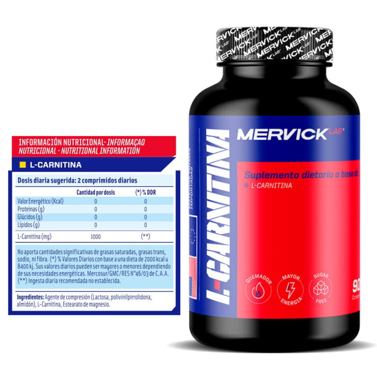 Información nutricional de la Carnitina de Mervick