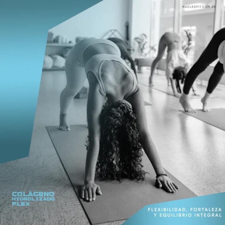 Collagen Flex de Nucleo Fit, polvo sabor naranja que se disuelve fácil