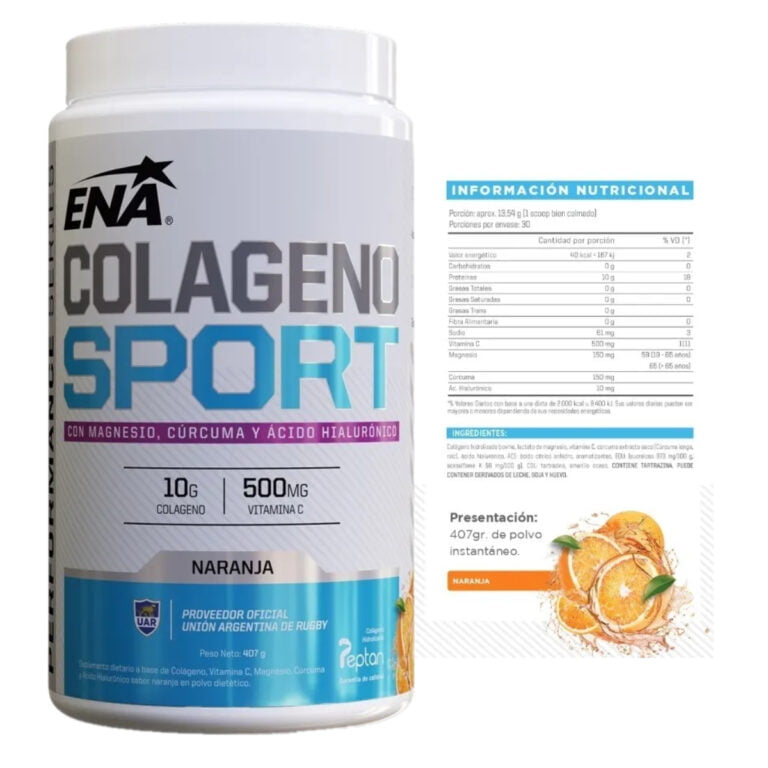 Informacion nutricional del Colageno Sport de ENA Sport 407 g