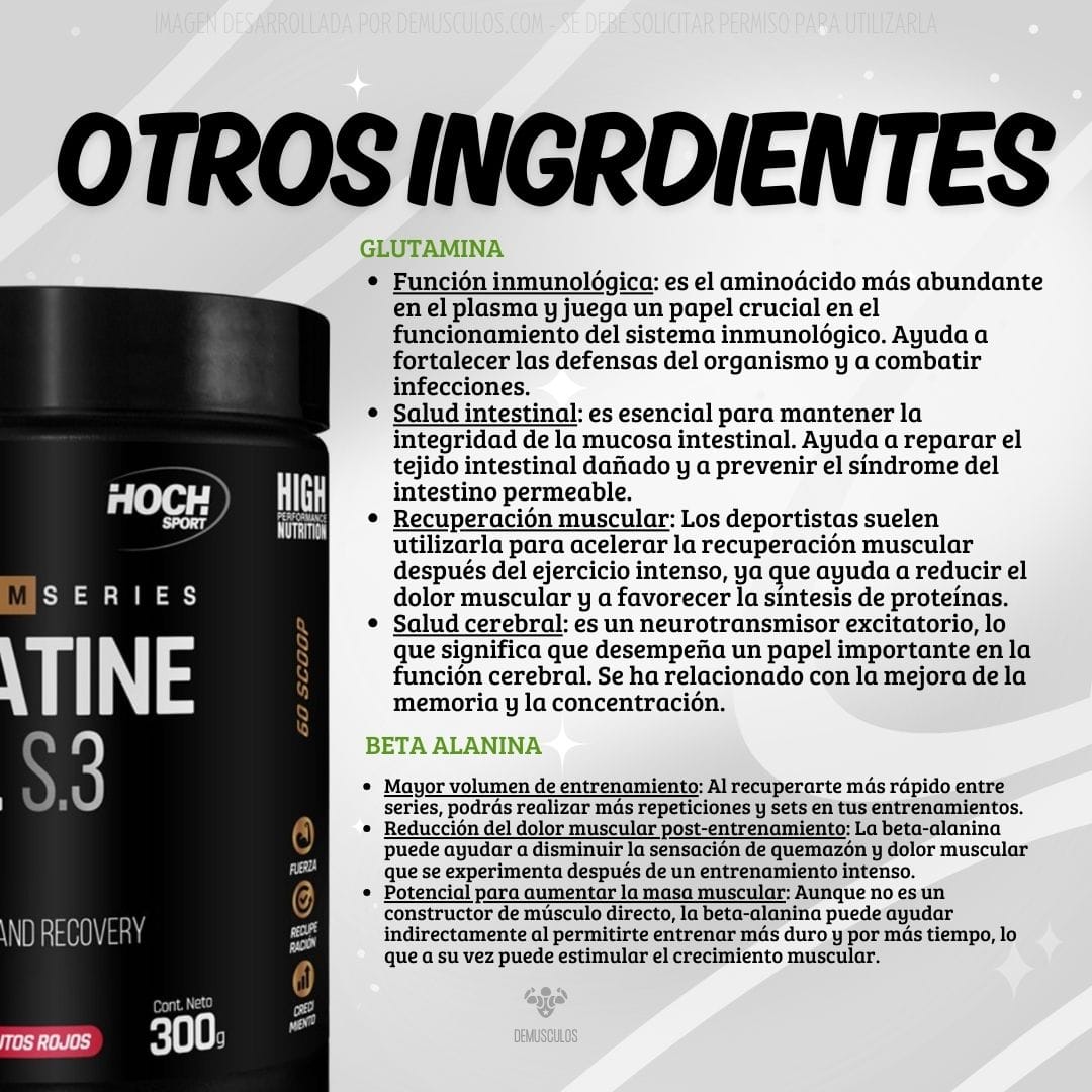 Otros ingredientes Creatine Cell 300 grs de Hoch Sport