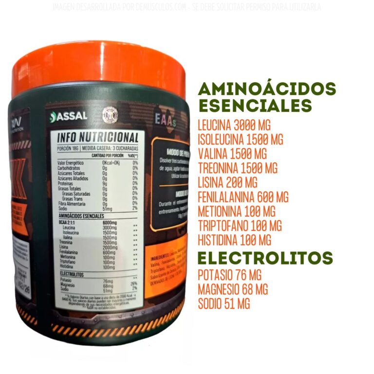 Información nutricional de los EAA de Generation Fit 360 g