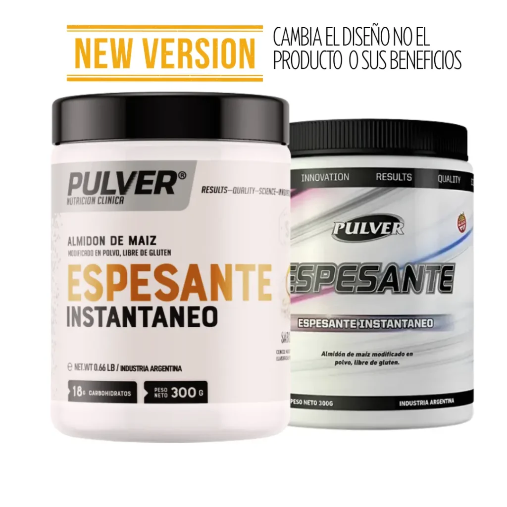 Espesante Pulver 300 grs: envase actual y presentación anterior